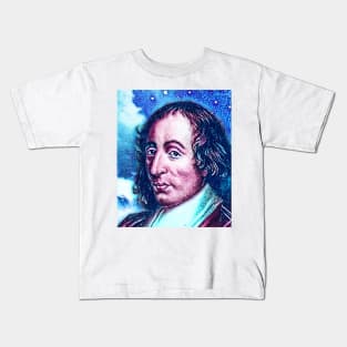 Blaise Pascal Snowy Portrait | Blaise Pascal Artwork 14 Kids T-Shirt